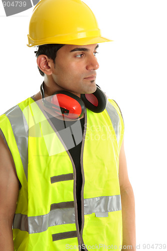 Image of Carpenter builder looking at your message