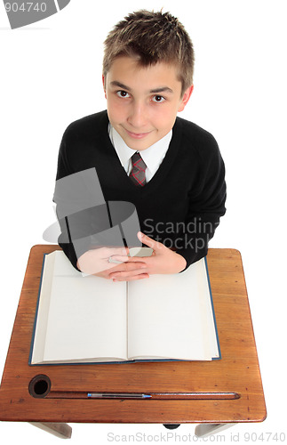 Image of Male school student looking up