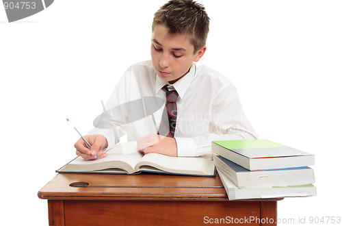 Image of Conscientious school boy student