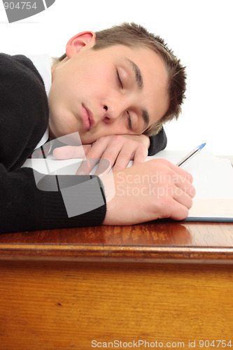 Image of Tired bored student at desk