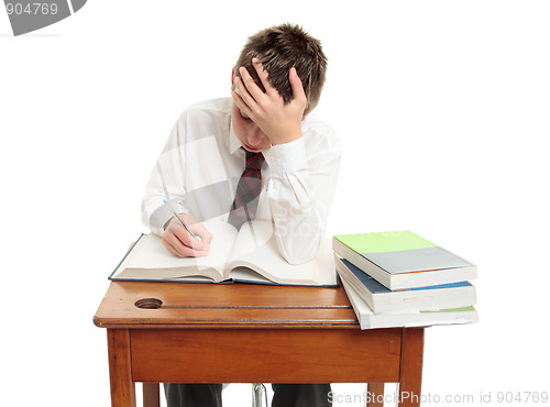 Image of High school student at desk
