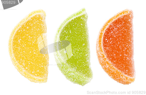 Image of Group of sweets as citrus fruits