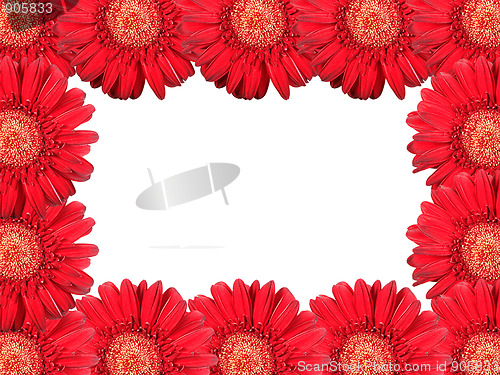 Image of Abstract frame with red flowers