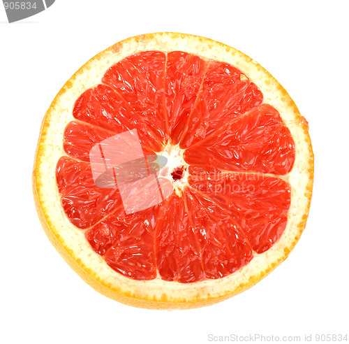 Image of Single cross section of grapefruit