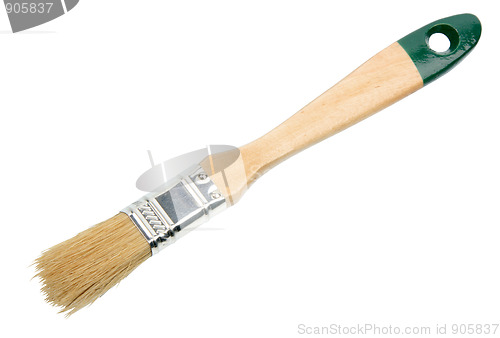 Image of Single brush with green wood handle