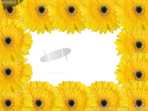 Image of Abstract frame with yellow flowers