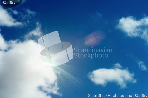 Image of Clouds and dark blue sky