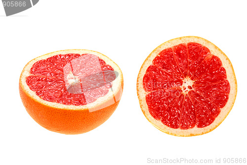 Image of Two cross section of grapefruit