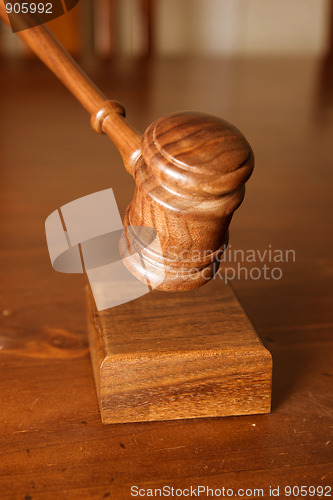 Image of decision made judges gavel hitting