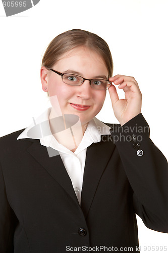 Image of young business woman with glasses