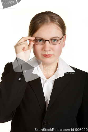 Image of young business woman with glasses