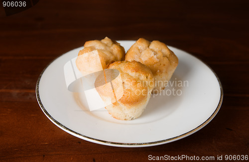 Image of three small mufins on a plate