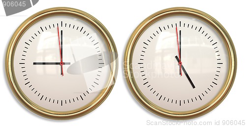 Image of nine to five two clocks