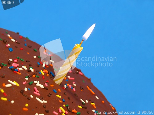 Image of birthday cake with candle