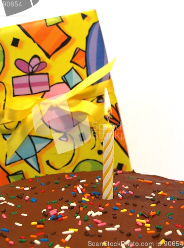 Image of birthday cake and gift