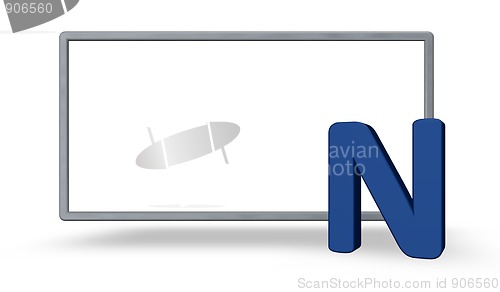 Image of blank sign and letter n