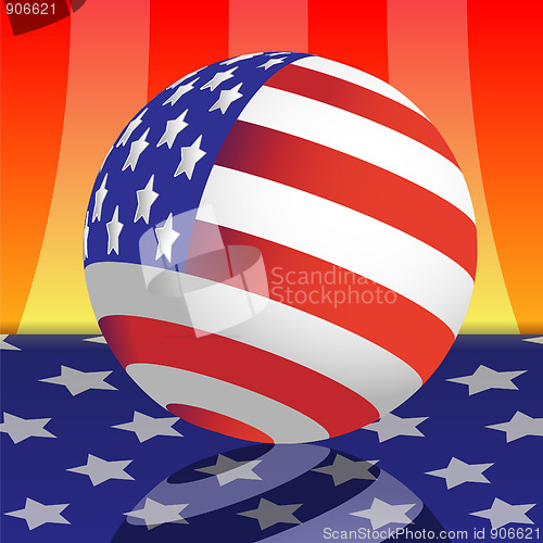 Image of Sphere and flag