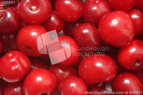 Image of Red ripe cherries background