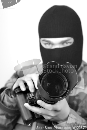 Image of Special Ops Photographer. B&W 3