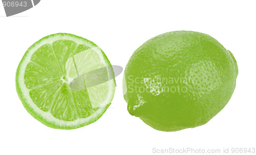 Image of Full and cross section of green lime