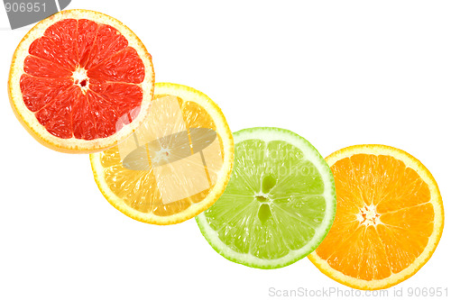 Image of Set of cross citrus fruits