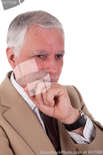 Image of Portrait of a handsome mature businessman, thinking