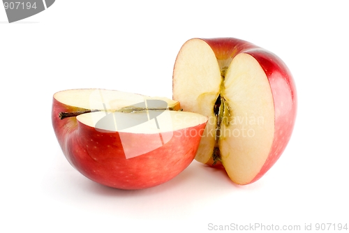 Image of Two red apple halves