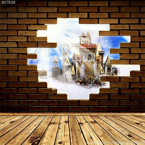 Image of castle in wall