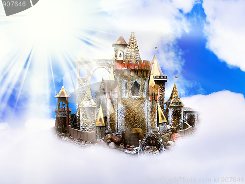 Image of castle in clouds