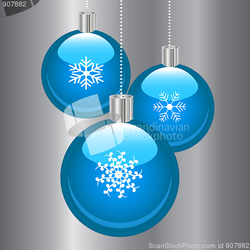 Image of Blue Christmas Ornaments