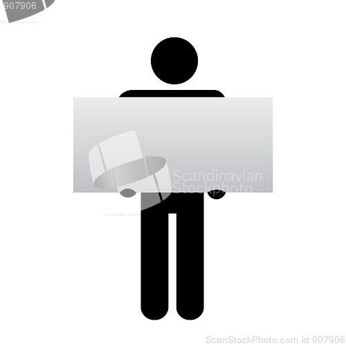Image of Figure holding sign