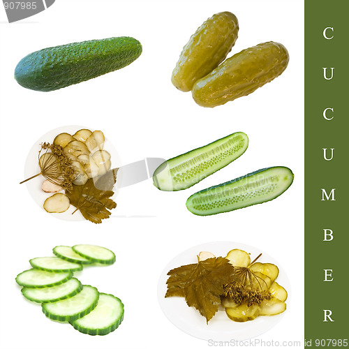 Image of pickled and green cucumbers