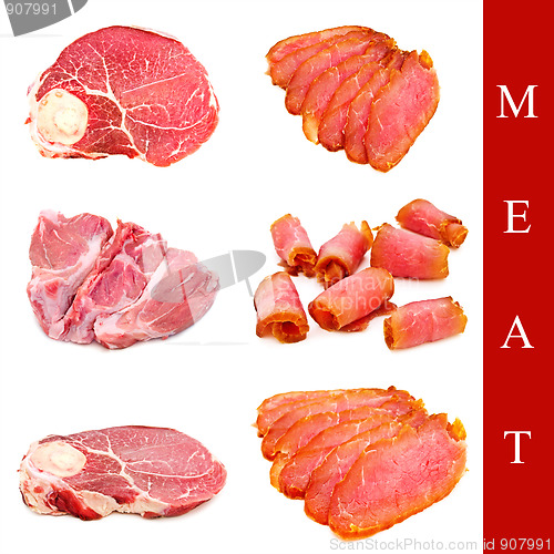 Image of row and smoked meat