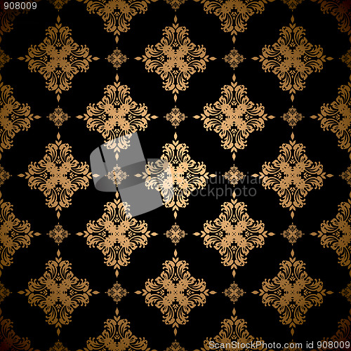 Image of Golden floral background