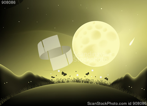 Image of Moon night illustration