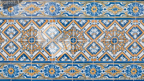 Image of Traditional Portuguese glazed tiles