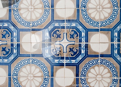 Image of Traditional Portuguese glazed tiles