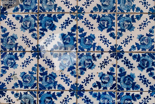 Image of Traditional Portuguese glazed tiles