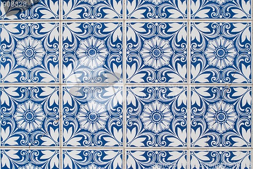 Image of Traditional Portuguese glazed tiles