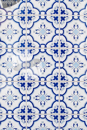 Image of Traditional Portuguese glazed tiles