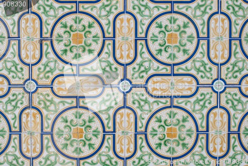 Image of Traditional Portuguese glazed tiles