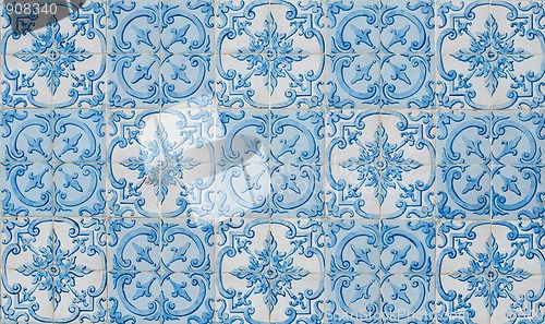 Image of Traditional Portuguese glazed tiles