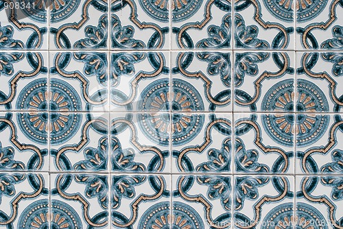 Image of Traditional Portuguese glazed tiles