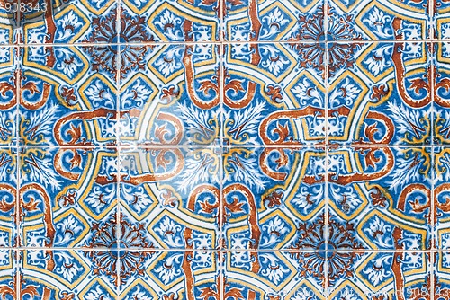 Image of Traditional Portuguese glazed tiles