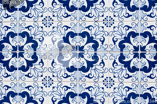 Image of Traditional Portuguese glazed tiles