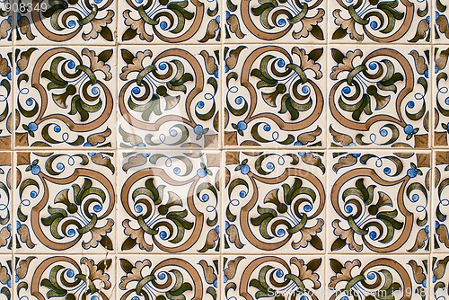 Image of Traditional Portuguese glazed tiles