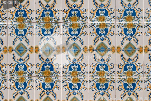 Image of Traditional Portuguese glazed tiles