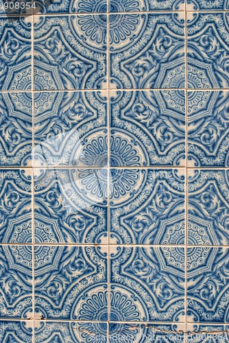 Image of Traditional Portuguese glazed tiles