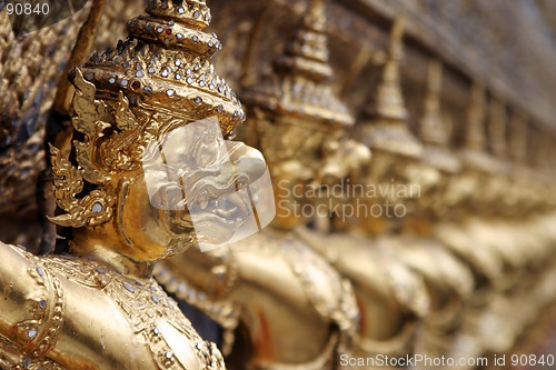 Image of Demon gargoyles at the shrine of the Emerald Buddha, Bangkok