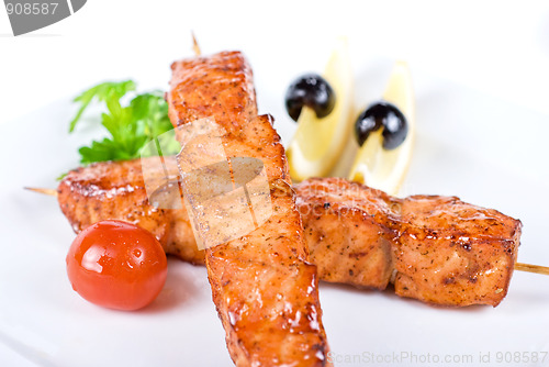 Image of salmon kebab